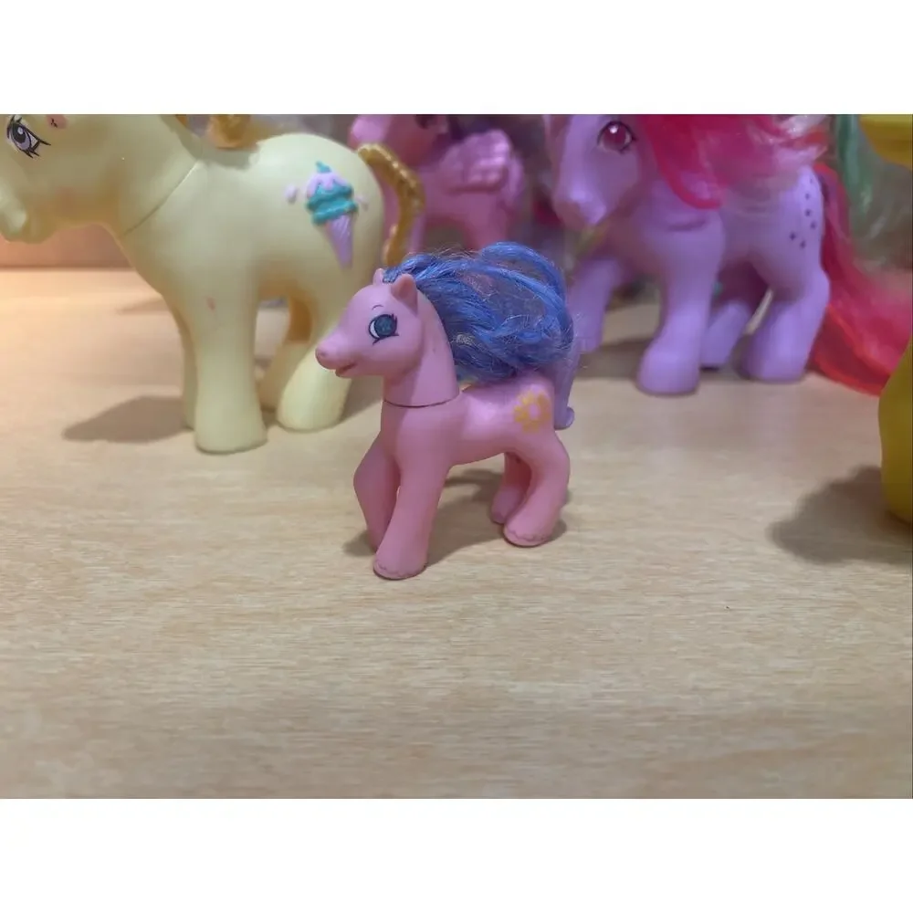 Lot Of 7 Vintage 1980s My Little Pony Toys, G1 - Unicorn Pegasus Baby Flocked